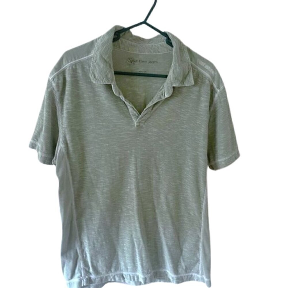 Calvin Klein Jeans - Men's Polo Shirt - Green - 100% cotton - Large